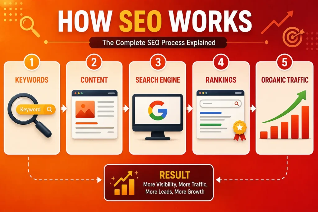 How SEO works from keyword research and content to search rankings and organic traffic - SEO, AEO, and GEO Explained in 2026