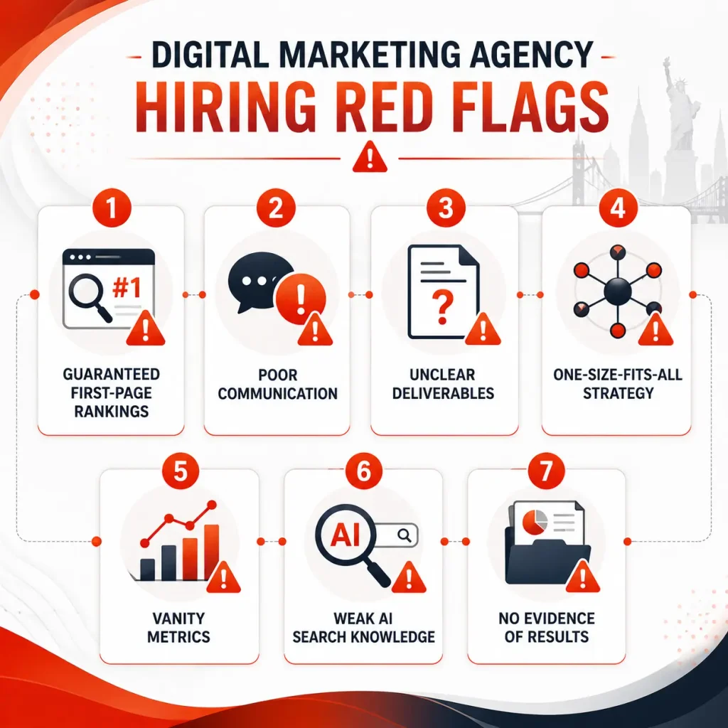 Digital marketing agency hiring red flags to watch for before choosing an agency