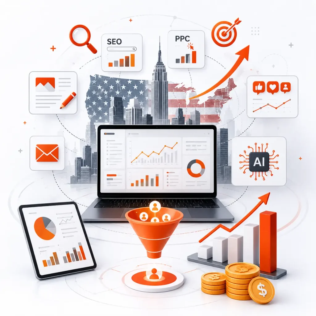 Top digital marketing agency in USA for SEO, PPC, social media and business growth