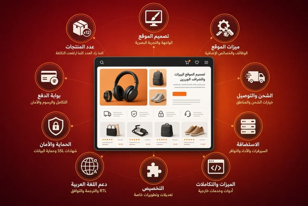 Factors affecting e-commerce website development cost- E-commerce Website Development Cost in UAE 2026