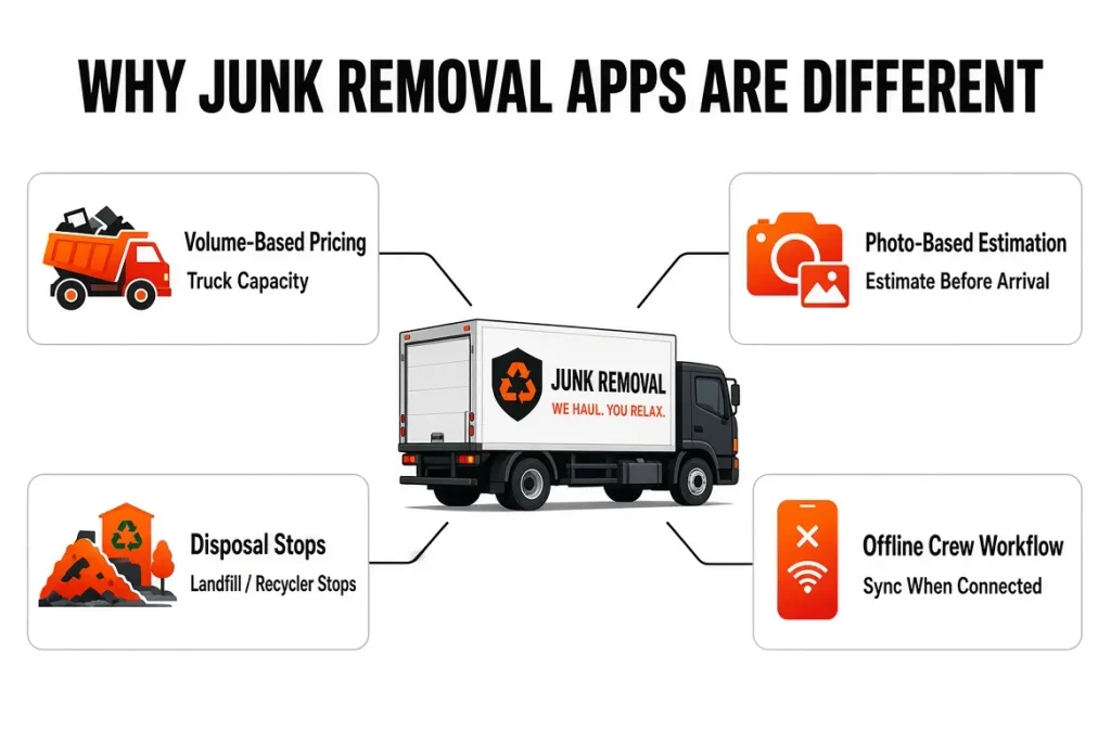 Four operational factors that make junk removal apps different from regular booking apps